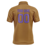 Custom Khaki Light Purple Short-Sleeve Polo Shirt