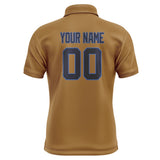 Custom Khaki Navy Short-Sleeve Polo Shirt