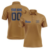 Custom Khaki Navy Short-Sleeve Polo Shirt