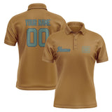 Custom Khaki Blue Green Short-Sleeve Polo Shirt