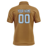 Custom Khaki Light Blue Short-Sleeve Polo Shirt