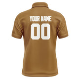 Custom Khaki White Short-Sleeve Polo Shirt
