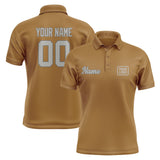 Custom Khaki Gray Short-Sleeve Polo Shirt