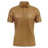 Custom Khaki Light Khaki Short-Sleeve Polo Shirt