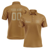 Custom Khaki Light Khaki Short-Sleeve Polo Shirt