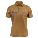 Custom Khaki Purple Short-Sleeve Polo Shirt