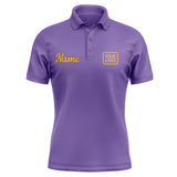 Custom Light Purple Yellow Short-Sleeve Polo Shirt