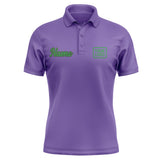 Custom Light Purple Emerald Green Short-Sleeve Polo Shirt