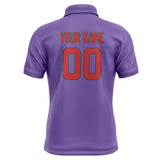 Custom Light Purple Red Short-Sleeve Polo Shirt