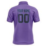 Custom Light Purple Navy Short-Sleeve Polo Shirt
