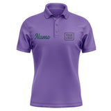 Custom Light Purple Navy Short-Sleeve Polo Shirt