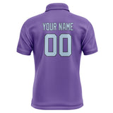 Custom Light Purple Light Blue Short-Sleeve Polo Shirt