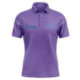 Custom Light Purple Sky Blue Short-Sleeve Polo Shirt