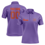 Custom Light Purple Coral Red Short-Sleeve Polo Shirt