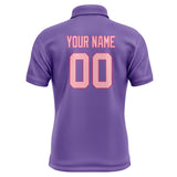Custom Light Purple Light Pink Short-Sleeve Polo Shirt