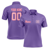 Custom Light Purple Light Pink Short-Sleeve Polo Shirt