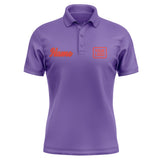 Custom Light Purple Orange Red Short-Sleeve Polo Shirt
