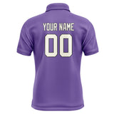Custom Light Purple Cream Short-Sleeve Polo Shirt