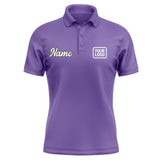 Custom Light Purple Cream Short-Sleeve Polo Shirt
