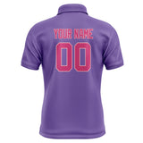 Custom Light Purple Pink Short-Sleeve Polo Shirt