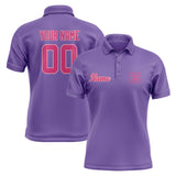 Custom Light Purple Pink Short-Sleeve Polo Shirt
