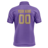Custom Light Purple Light Khaki Short-Sleeve Polo Shirt