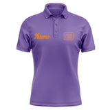 Custom Light Purple Orange Short-Sleeve Polo Shirt