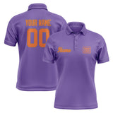 Custom Light Purple Orange Short-Sleeve Polo Shirt