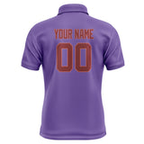 Custom Light Purple Crimson Red Short-Sleeve Polo Shirt