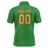 Custom Emerald Green Yellow Short-Sleeve Polo Shirt
