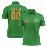 Custom Emerald Green Yellow Short-Sleeve Polo Shirt