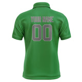 Custom Emerald Green Dark Grey Short-Sleeve Polo Shirt
