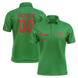 Custom Emerald Green Red Short-Sleeve Polo Shirt