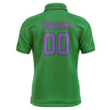 Custom Emerald Green Light Purple Short-Sleeve Polo Shirt