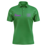 Custom Emerald Green Light Purple Short-Sleeve Polo Shirt