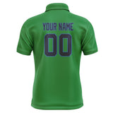 Custom Emerald Green Navy Short-Sleeve Polo Shirt