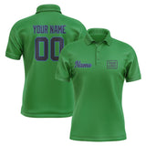 Custom Emerald Green Navy Short-Sleeve Polo Shirt