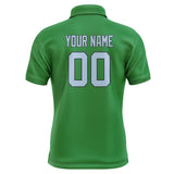 Custom Emerald Green Light Blue Short-Sleeve Polo Shirt