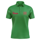 Custom Emerald Green Red Short-Sleeve Polo Shirt