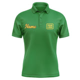 Custom Emerald Green Gold Short-Sleeve Polo Shirt