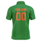 Custom Emerald Green Orange Short-Sleeve Polo Shirt