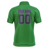 Custom Emerald Green Purple Short-Sleeve Polo Shirt