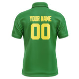 Custom Emerald Green Light Yellow Short-Sleeve Polo Shirt