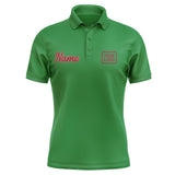 Custom Emerald Green Crimson Red Short-Sleeve Polo Shirt