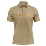 Custom Light Khaki Yellow Short-Sleeve Polo Shirt