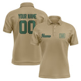 Custom Light Khaki Green Short-Sleeve Polo Shirt