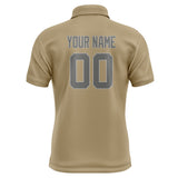 Custom Light Khaki Dark Grey Short-Sleeve Polo Shirt