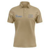 Custom Light Khaki Dark Grey Short-Sleeve Polo Shirt