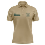 Custom Light Khaki Dark Green Short-Sleeve Polo Shirt
