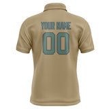 Custom Light Khaki Blue Green Short-Sleeve Polo Shirt